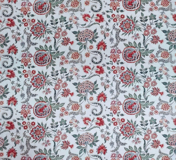 Percale Persan, Bleu Wallcoverings | Charles Burger
