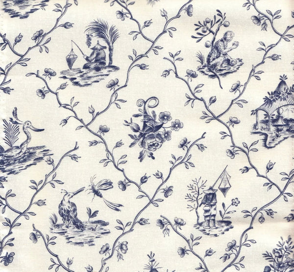 Pillement Toile, Bleu Wallcoverings | Charles Burger