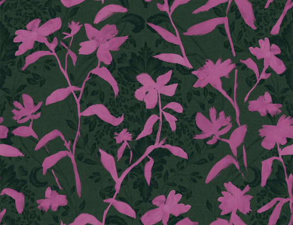 Blooming Damask Fuchsia Wallcovering | Tres Tintas