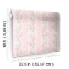 Blooming Heirloom Strawberry Macaron Rose Stripe Peel and Stick Wallcovering | Jeffrey Stevens - Image 4