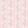 Blooming Heirloom Strawberry Macaron Rose Stripe Peel and Stick Wallcovering | Jeffrey Stevens - Image 1