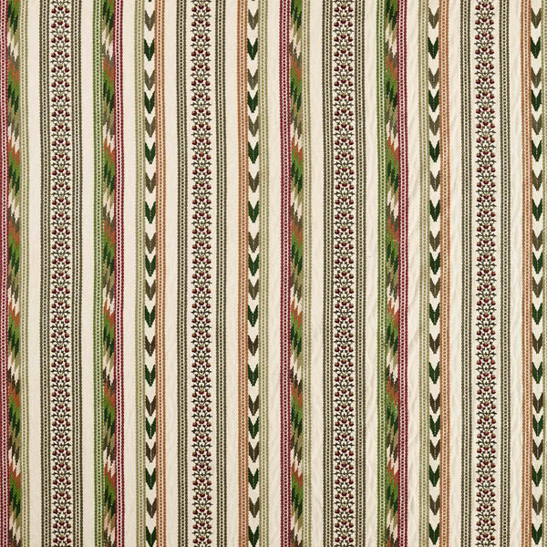Bloomsbury Stripe Forest/Madder | Morris & Co.