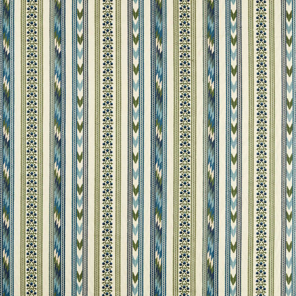 Bloomsbury Stripe Woad/Thyme | Morris & Co.