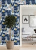 Blue A Bit Of Folk Flower Peel and Stick Wallcovering | Jeffrey Stevens - Image 4