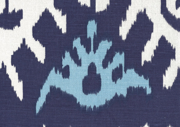 Kazak, Blue on Silk Wallcoverings | Quadrille