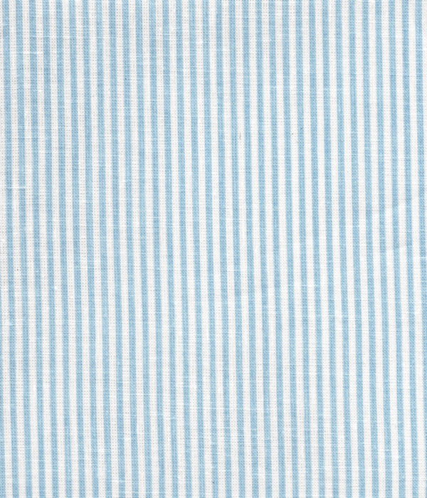 Lila Stripe Blue on White Linen Screen Printed | China Seas