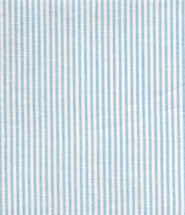 Lulu Stripe Blue on White Linen Screen Printed | China Seas