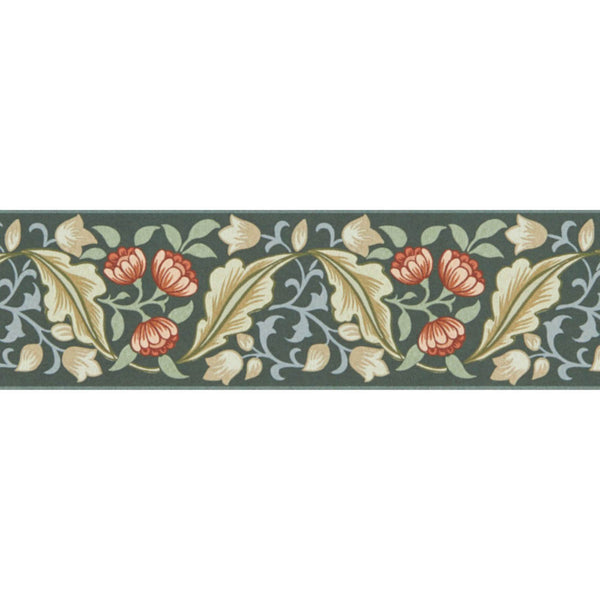 Bluebell & Peony Border Bayleaf/Manilla | Morris & Co.