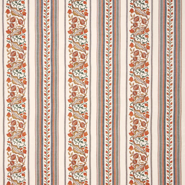 Bluebell & Peony Embroidery Russet/Forest | Morris & Co.