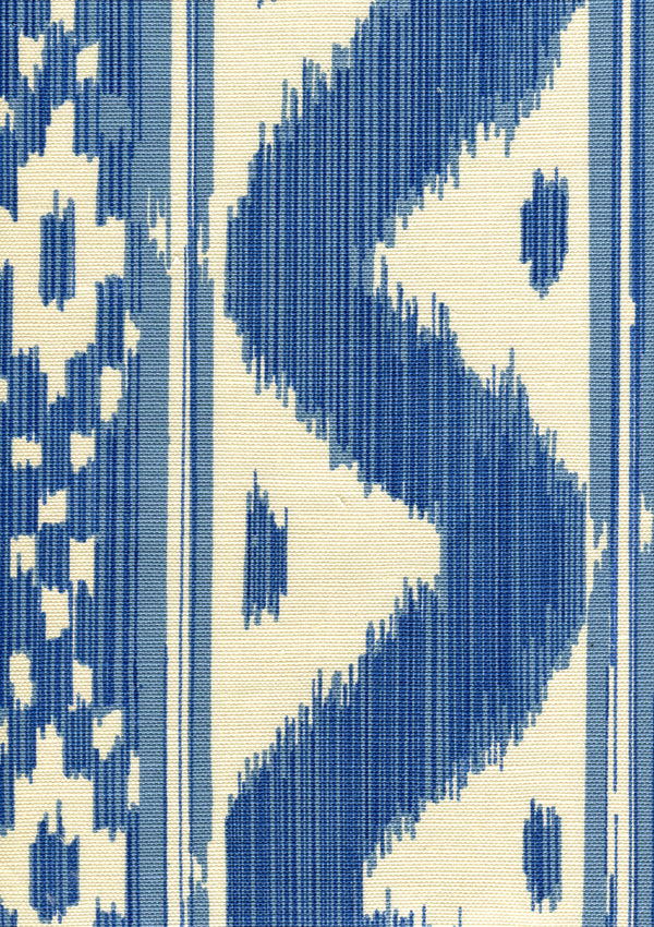Bali Hai Blues on Tint Screen Printed - White Fabric | China Seas