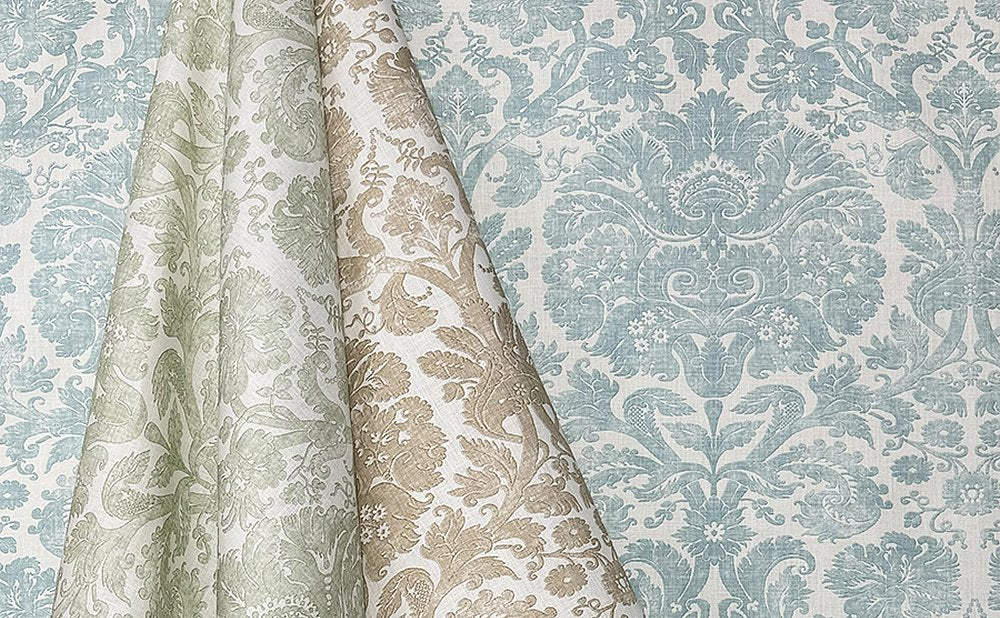 Borghese Two Color Small Scale, French Green on Light Tint