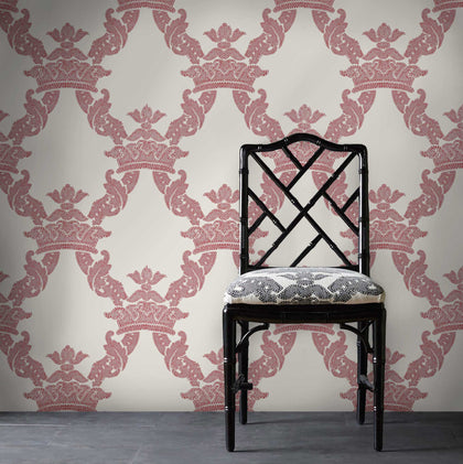 Borja - Rojo Red By Gaston Y Daniela | Lorenzo Castillo Hispania Wp |Damask  Wallcovering Print
