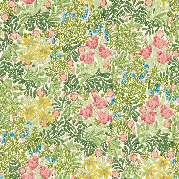 Bower Wallcovering Boughs Green/Rose | Morris & Co.