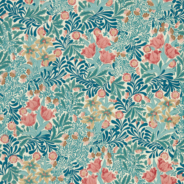Bower Wallcovering Indigo/Barbed Berry | Morris & Co.