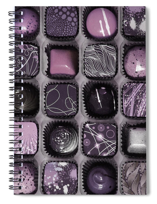 Box of Purple Chocolates - Spiral Notebook