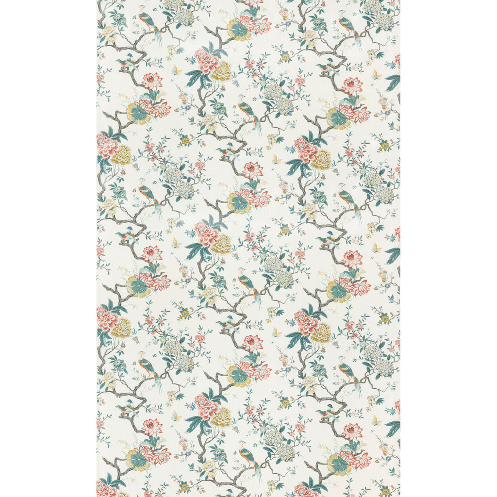 Oriental Bird Signature - Teal White By G P & J Baker | Signature Prints |Botanical & Floral Flora & Fauna Multipurpose Print