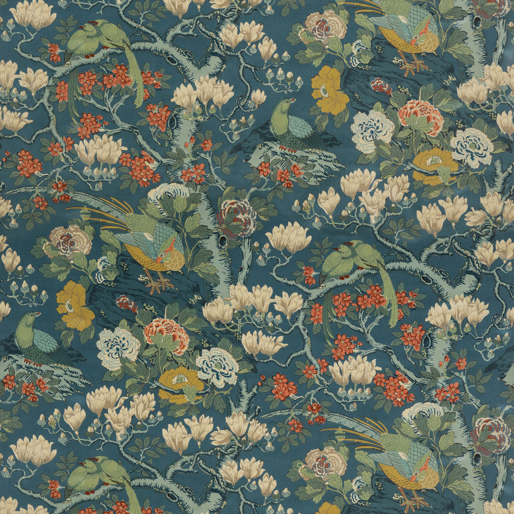 Rockbird Velvet - Teal Teal By G P & J Baker | Signature Velvets |Botanical & Floral Flora & Fauna Multipurpose Velvet