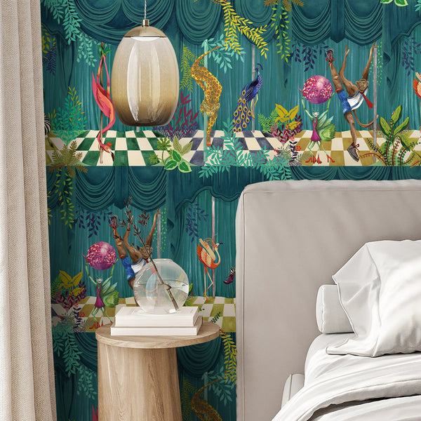 Creature Club Blue Velvet - Dark Blue Wallcovering | Brand McKenzie