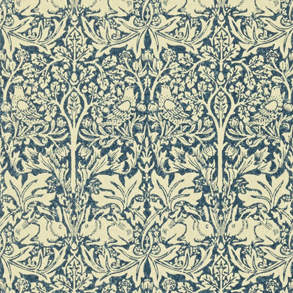 Brer Rabbit Vellum Indigo Wallcovering | William Morris