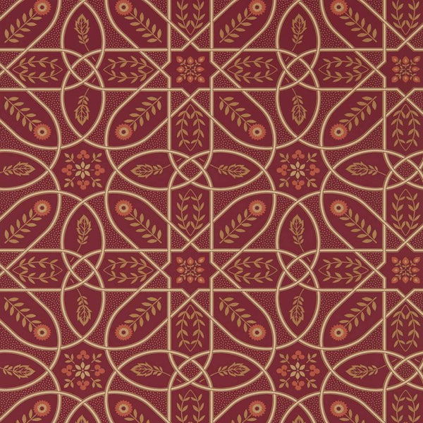 Brophy Trellis Gold Russet Wallcovering | William Morris