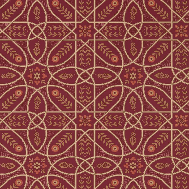 Brophy Trellis Wallpaper Gold Russet | William Morris