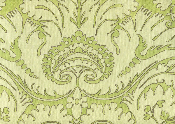 Borghese, Brown Asperge Celadon on Cream Wallcoverings | Quadrille