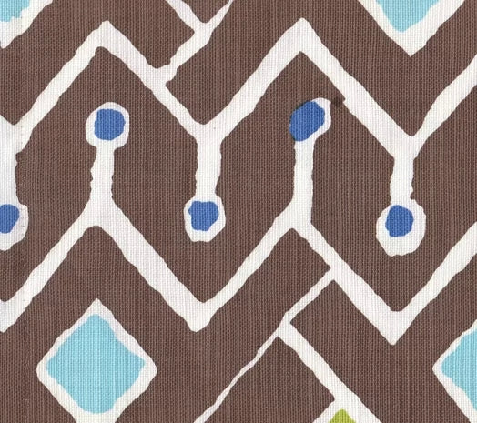 Brown Blues Yellow Lime on White Wallcoverings | Alan Campbell