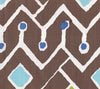 Brown Blues Yellow Lime on White