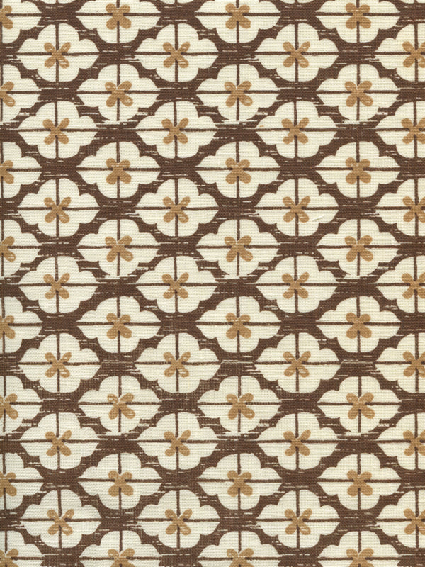 Kyoto Two Colors Brown Camel on Tinted Screen Printed Fabric | China Seas