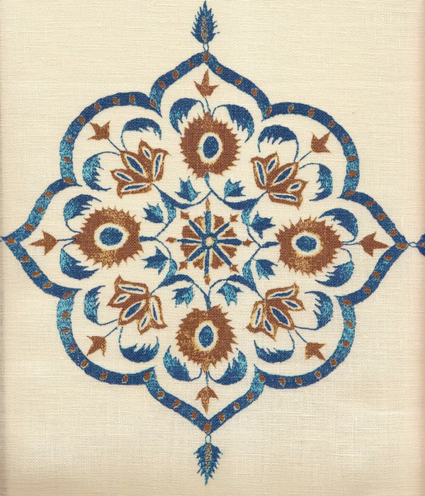 Brown Navy on Cream Wallcoverings | Home Couture