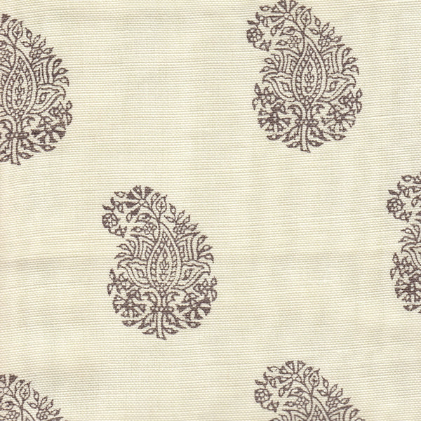 Bangalore Paisley Brown on Tint Screen Printed Fabric | China Seas