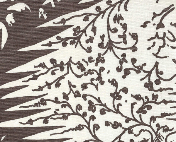 Les Indiennes One Color, Brown on Tint Wallcoverings | Quadrille