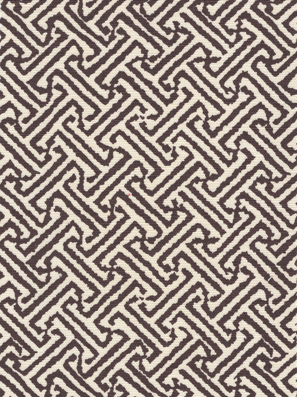 Java Java Brown on Tint Screen Printed - White Fabric | China Seas