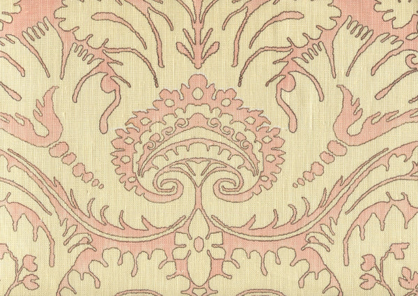 Borghese, Brown Soft Pink on Cream Wallcoverings | Quadrille