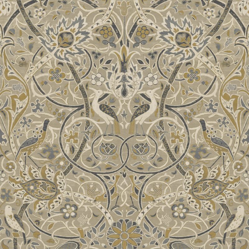 Bullerswood Wallpaper  Stone/Mustard | William Morris