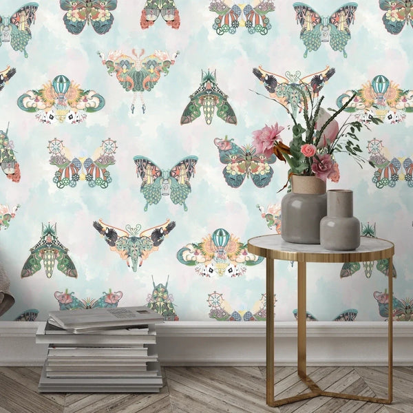 Butterfly Effect Navy - Dark Blue Wallcovering | Brand McKenzie