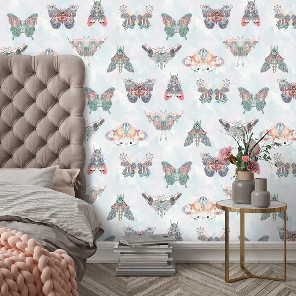 Butterfly Effect Pink Multi Wallcovering | Brand McKenzie