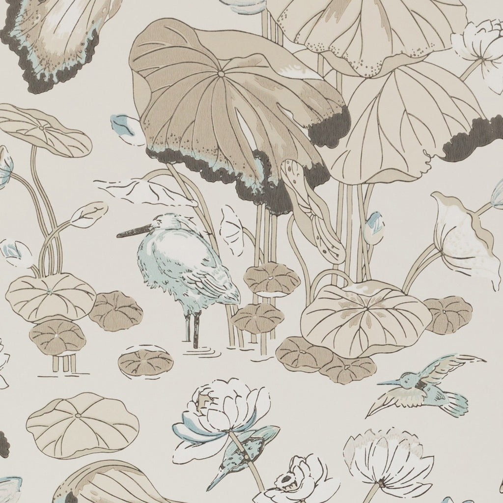 Nympheus - Linen Beige By G P & J Baker | Signature |Animal/Insects Botanical & Floral Wallcovering Print