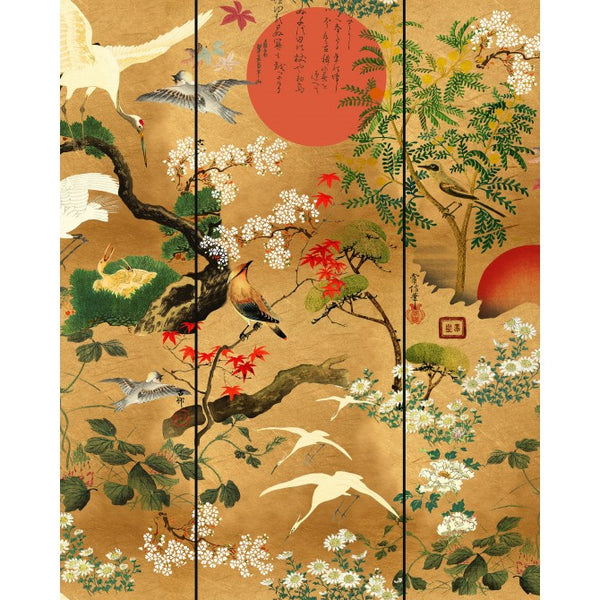 Byobu Standard - Gold, Green, Red, Ivory Wallcovering | Mind the Gap