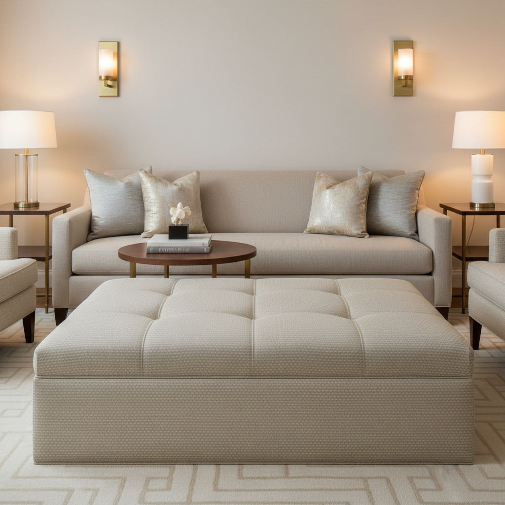 Soufriere - Moonbeam Upholstered Ottoman | Architectural Fabrics