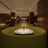 Stitchwork Bay - Lichen Upholstered Banquette | Architectural Fabrics