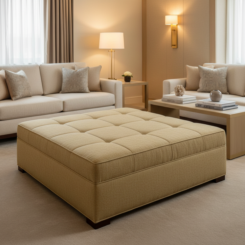 Archer - Archer Performance Vinyl Upholstered Ottoman | Architectural Fabrics