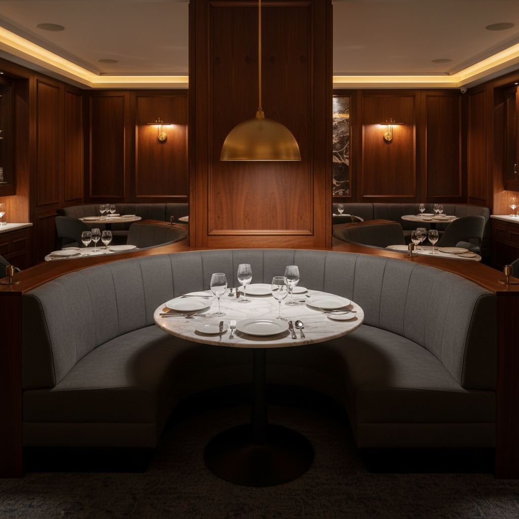 Soper Hole - Graphite Upholstered Banquette | Architectural Fabrics