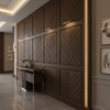 Channel Chevron Stitch Rich Umber Upholstered Wall Panel | Architectural Fabrics