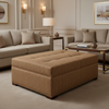 Acoustic - Bronze Chevron Performance Vinyl Upholstered Ottoman | Architectural Fabrics