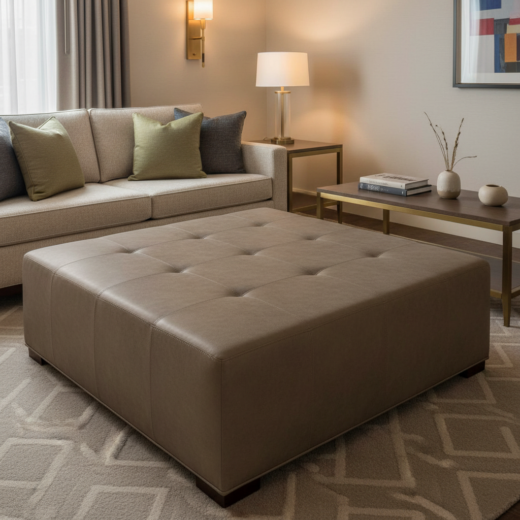 Maho Bay - Clay Upholstered Ottoman | Architectural Fabrics