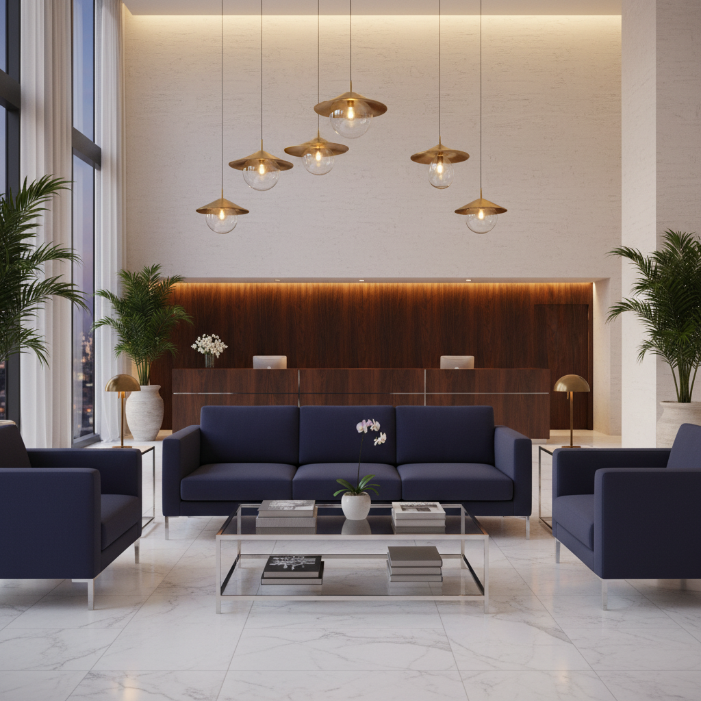 Smooth Matte Texture Deep Indigo Upholstered Sofa | Architectural Fabrics