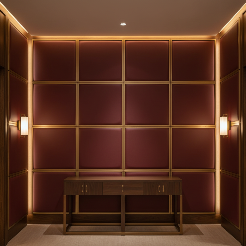 Maya Riviera - Claret Upholstered Wall Panel | Architectural Fabrics