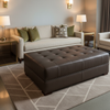 Algiers - Cocoa Bean Performance Vinyl Upholstered Ottoman | Architectural Fabrics