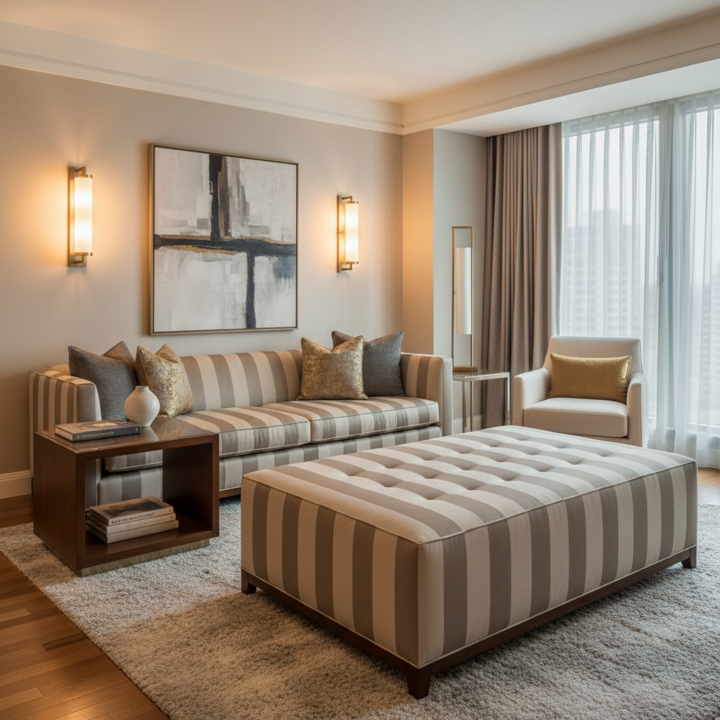 Dale City Pines Upholstered Ottoman | Architectural Fabrics